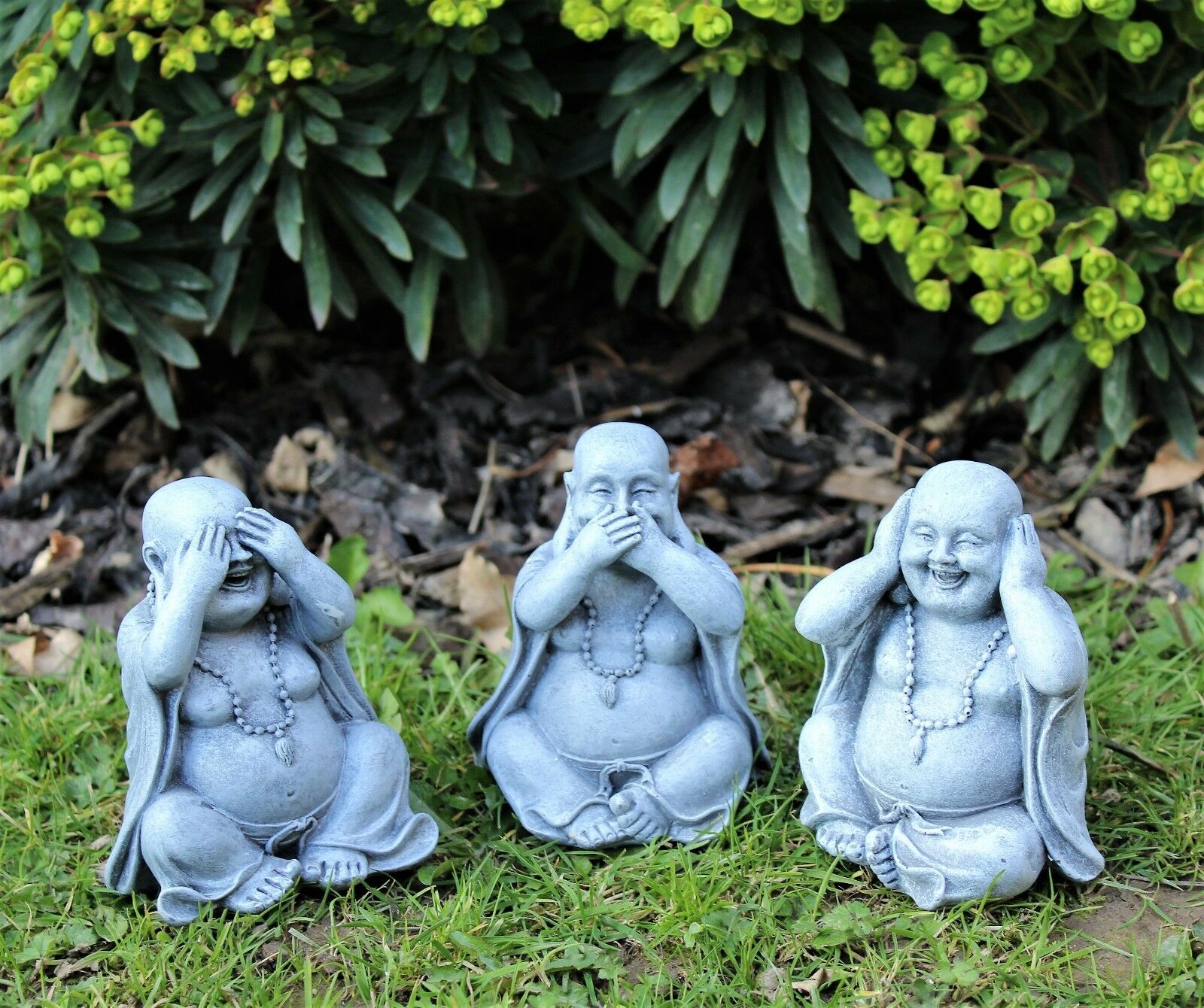 3 Wise Laughing Buddha - See no evil, Speak no evil, Hear no evil