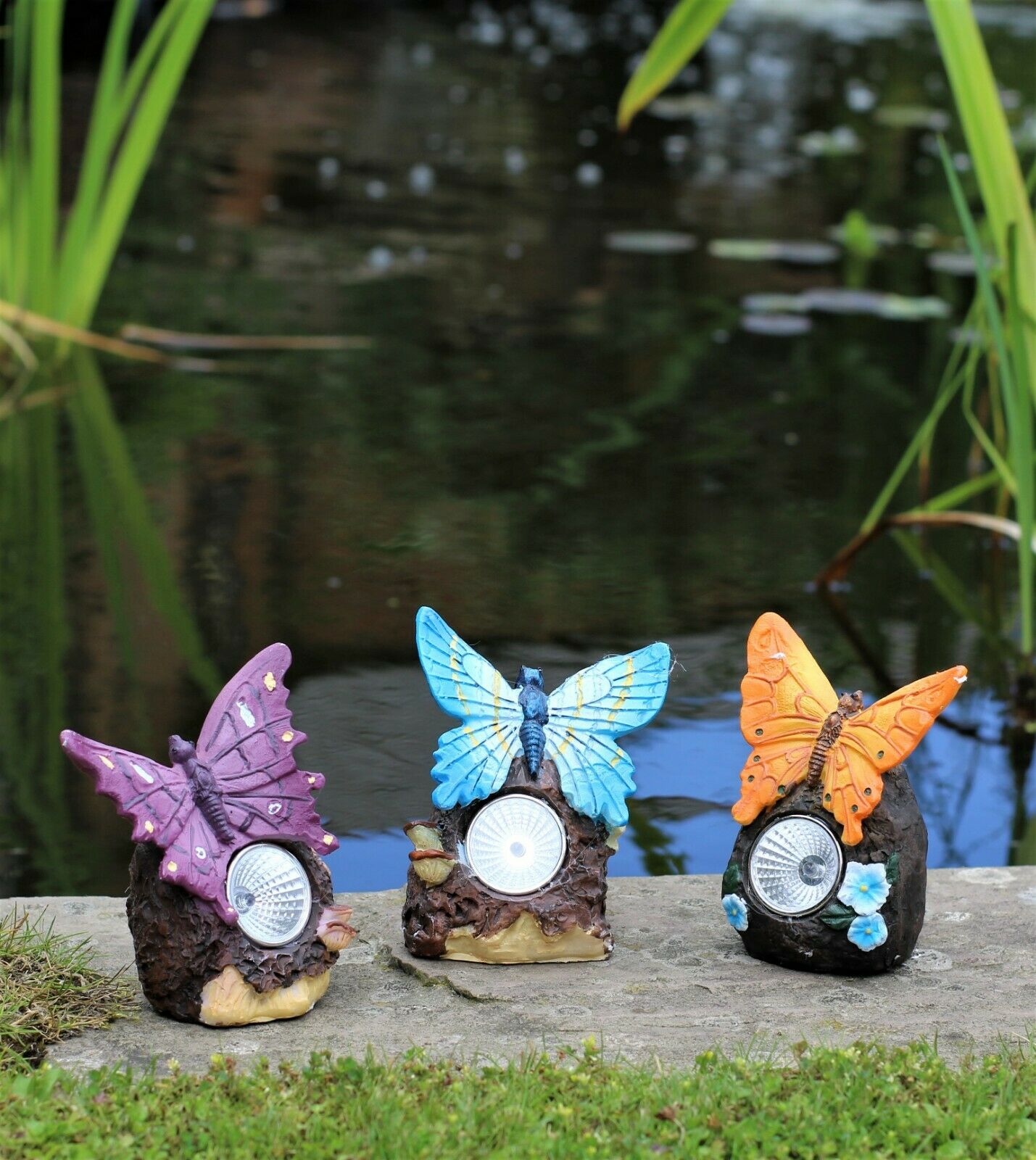 3 Solar Butterfly Spotlights