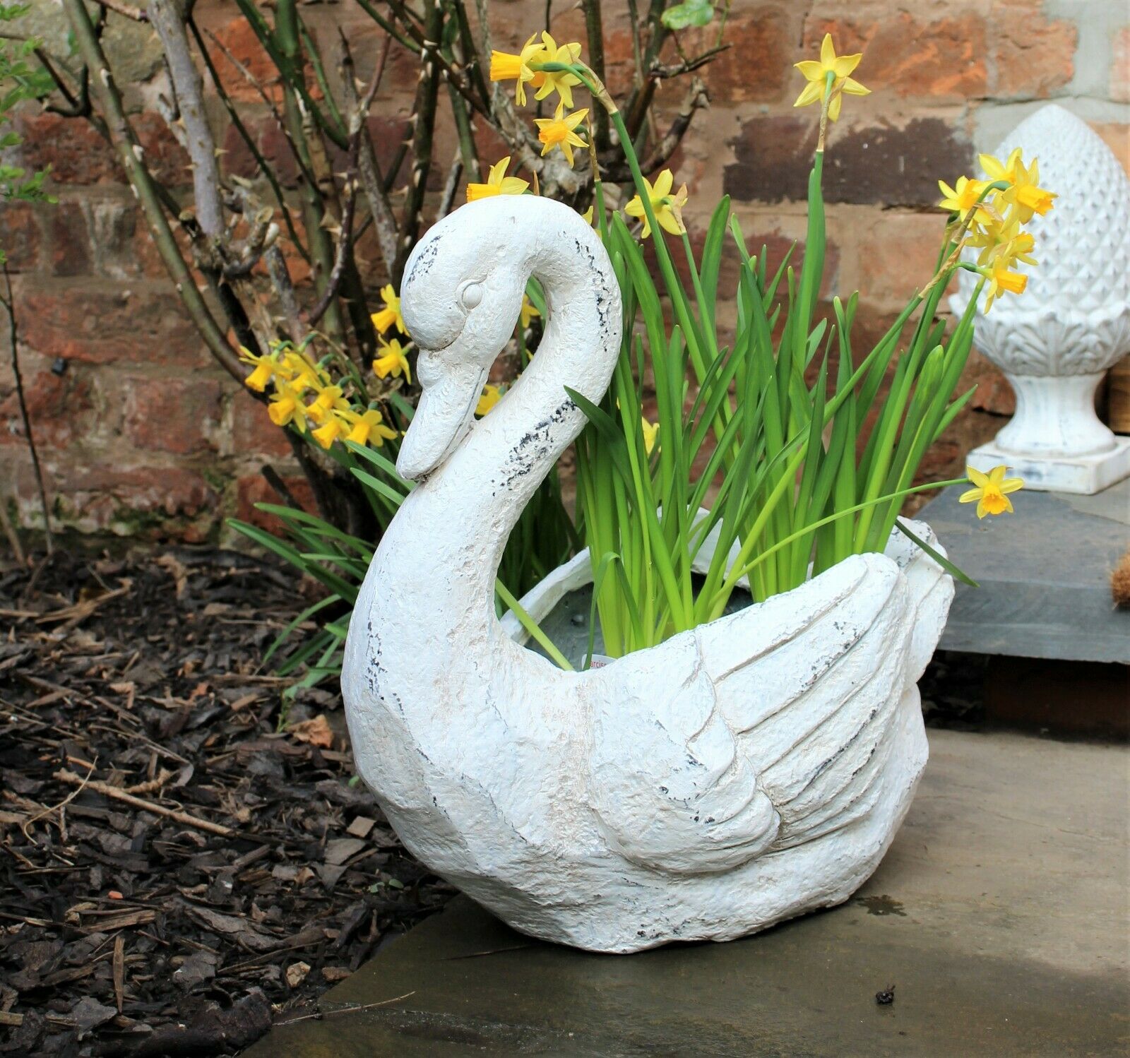 Pot Plant Planter in the Design of a Swan - 45cm