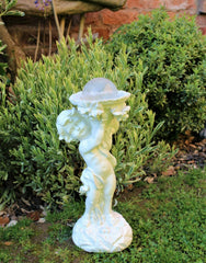 Solar Powered Ornament Cherub Garden Statue