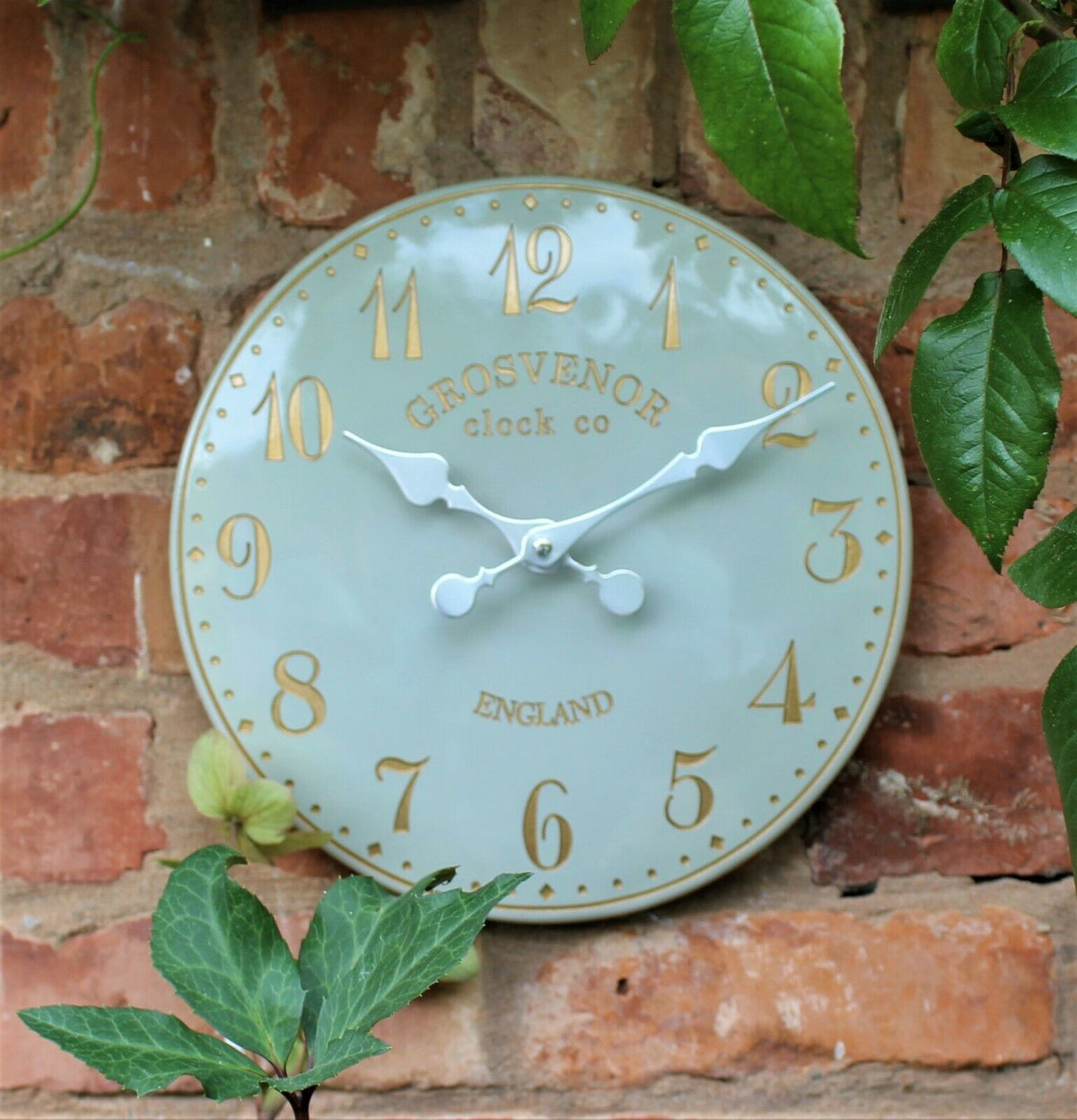 Grey and Gold Indoor & Outdoor Clock