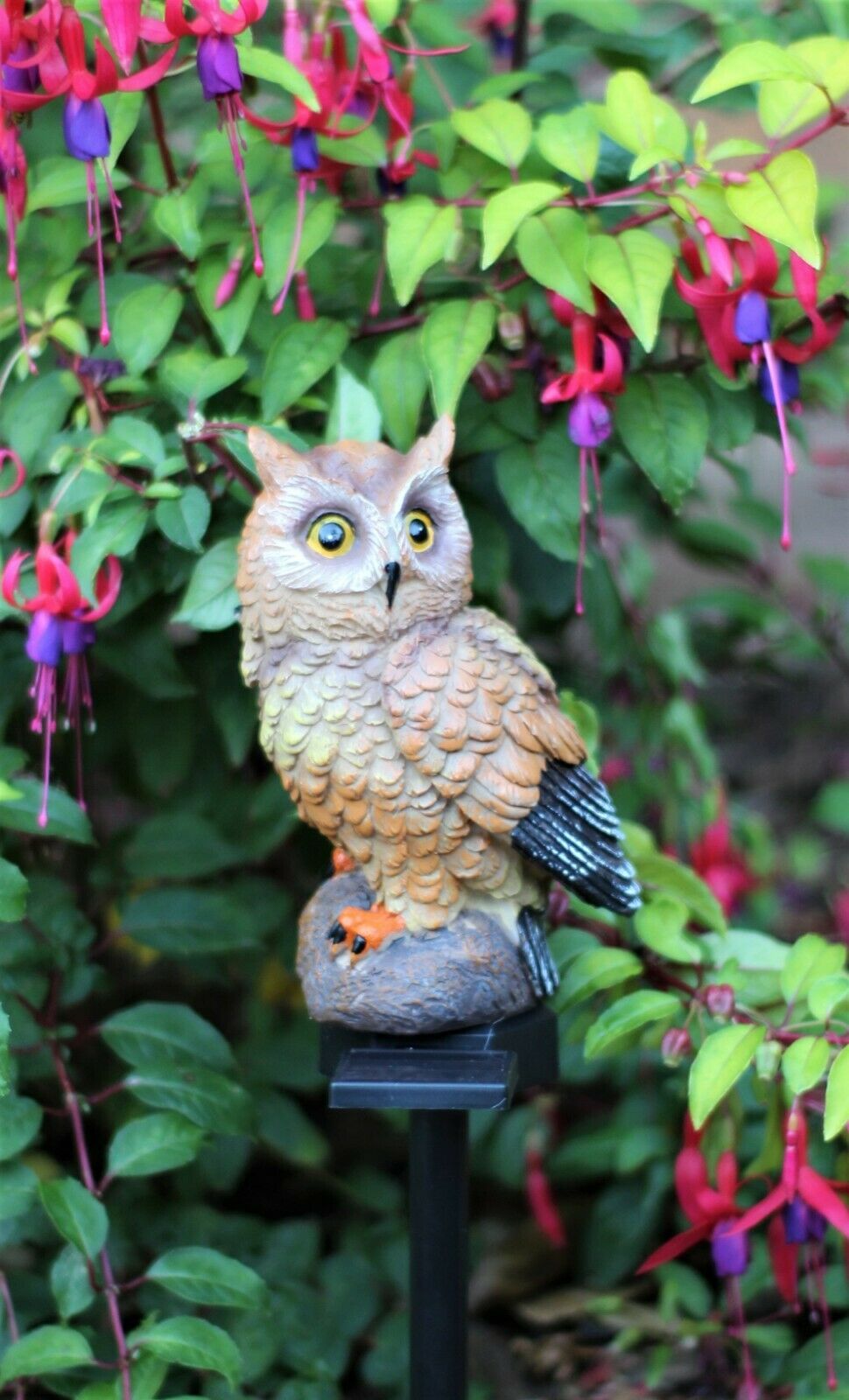 Solar Garden Ornament Tawny Owl