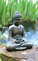 Bronze Stone Effect Sitting Buddha