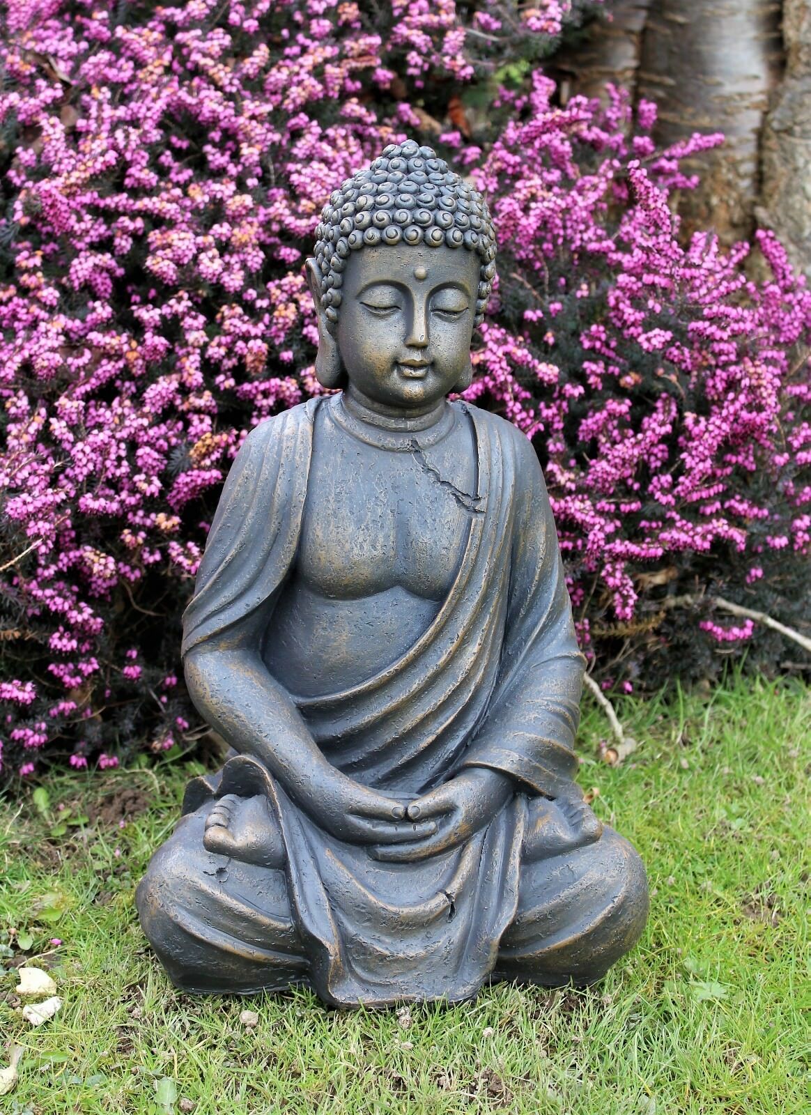 Antique Stone Effect Sitting Buddha