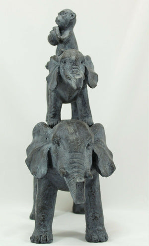 Elephant and Monkey Statue