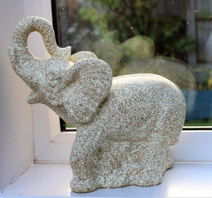 Standing Elephant Ornament - Stone Effect - 30cm