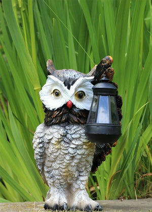 Garden Ornament Solar Owl with Lantern