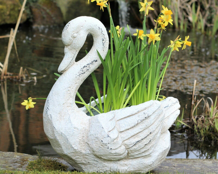 Pot Plant Planter in the Design of a Swan - 45cm