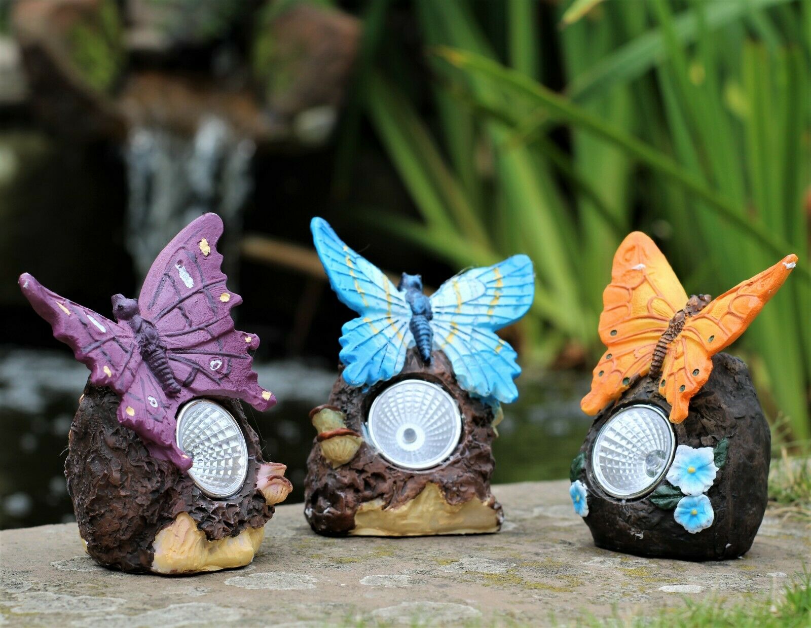 3 Solar Butterfly Spotlights