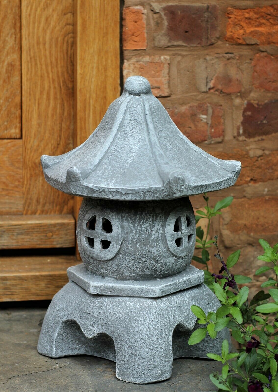 Medium Grey Pagoda Garden Ornament