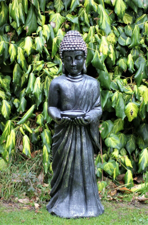 Rustic Dark Bronze Standing Buddha