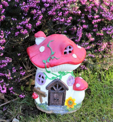 Solar Powered Toadstool Fairy House