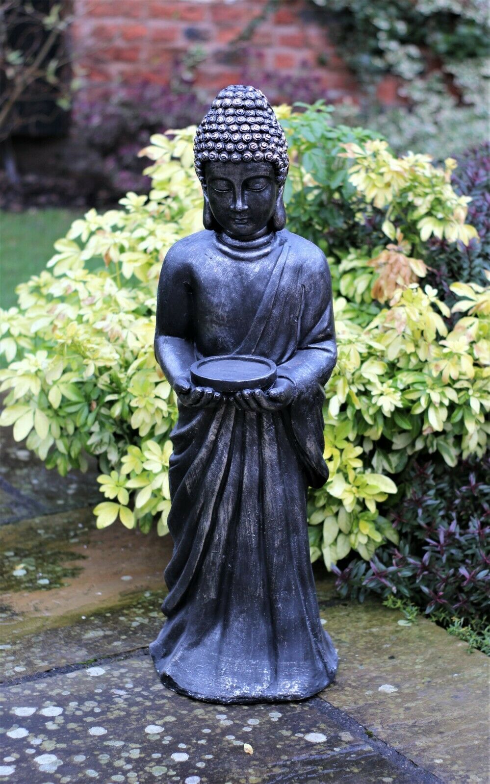 Rustic Dark Bronze Standing Buddha