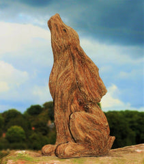 Sitting Hare Animal Sculpture - Wood Effect, Indoor & Outdoor