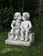 Garden Ornament Girl & Boy Kissing