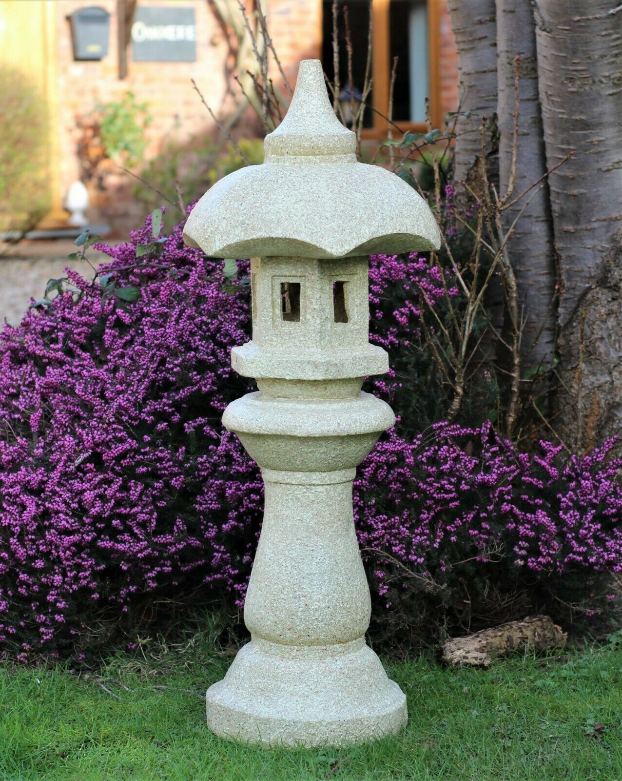 Large Beige Pagoda Garden Ornament