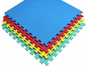 64sq Ft Interlocking Soft Foam Floor Play Mats - Multi Coloured