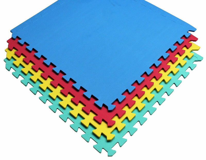 64sq Ft Interlocking Soft Foam Floor Play Mats - Multi Coloured – The ...