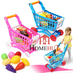 Children's Shopping Trolley Cart Play Set