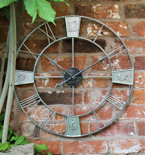 Large Silver Skeleton Clock