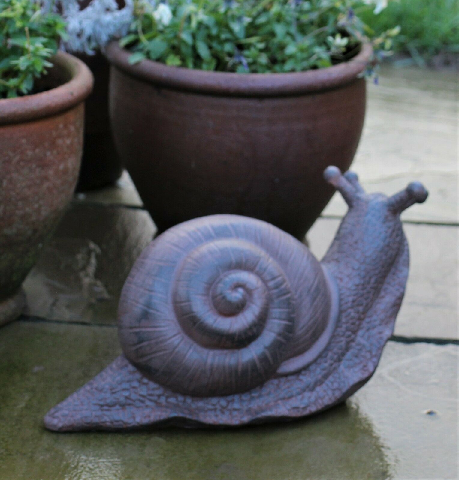 Rust Snail Garden Ornament