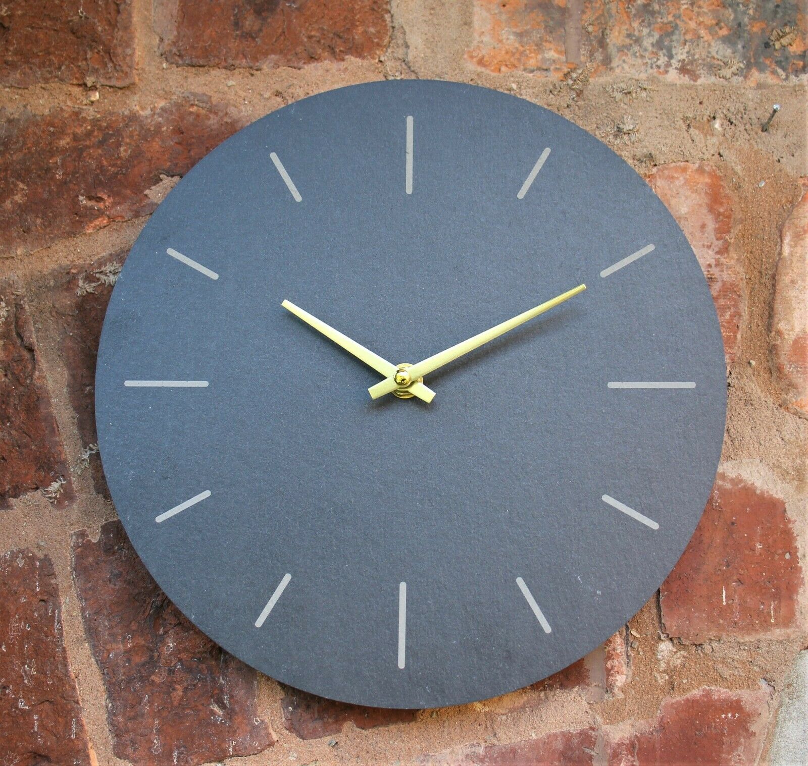 Grey Slate Simplistic Wall Clock