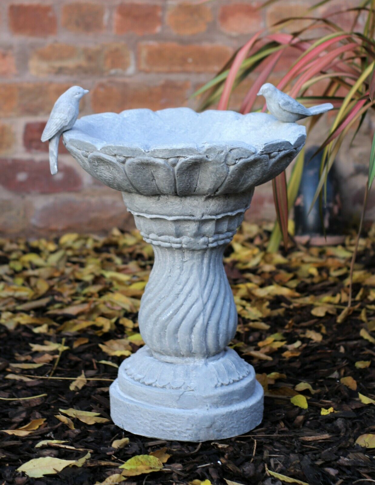 Light Grey Bird Bath Bowl