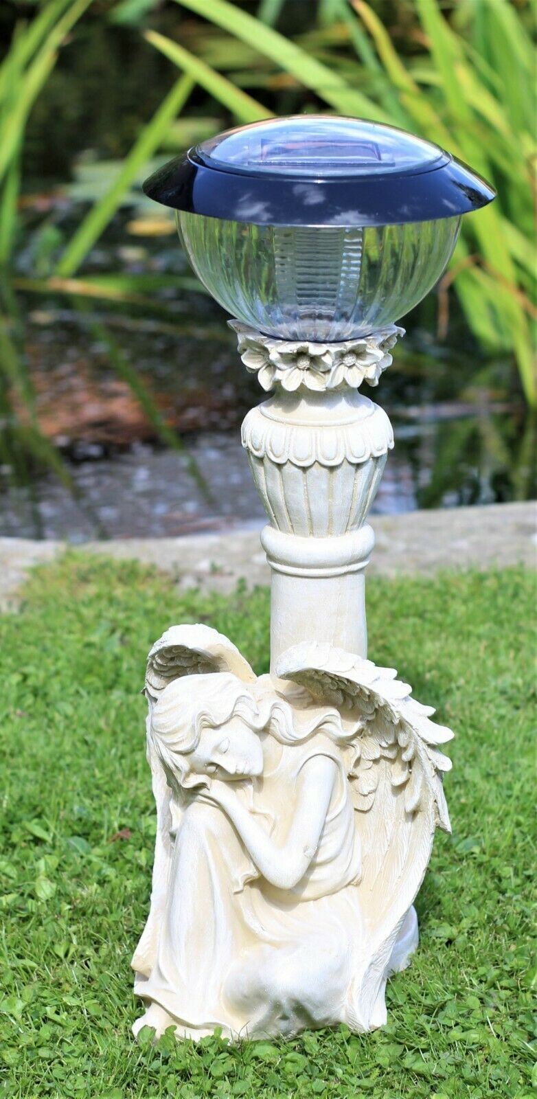 LED Solar Cherub Garden Ornament