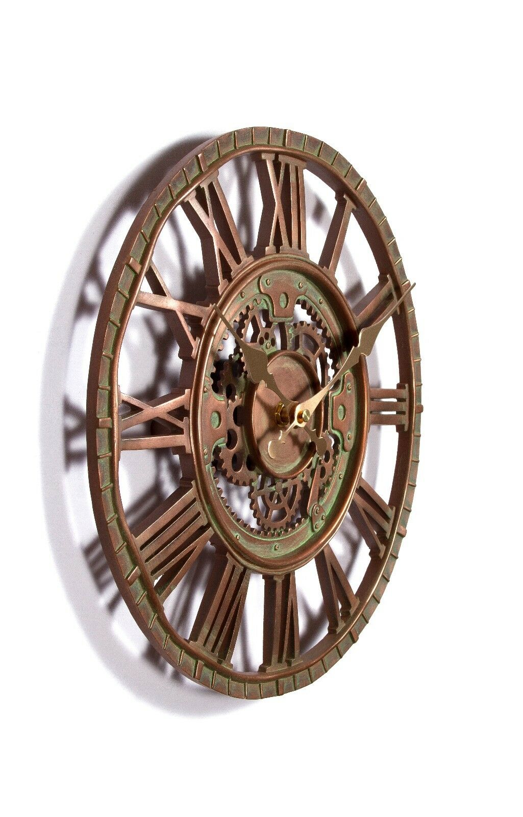 Copper Plate Effect Garden Wall Station Clock