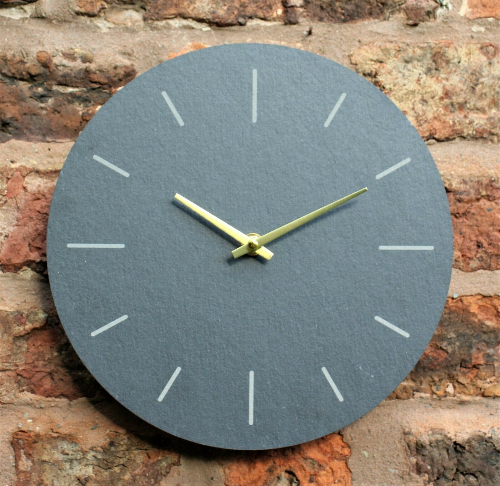 Grey Slate Simplistic Wall Clock