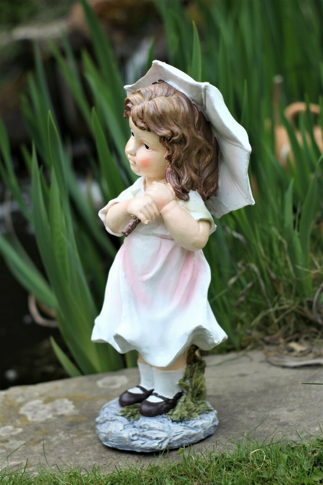 Garden Little Girl with Umbrella