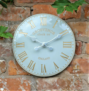Grey Indoor & Outdoor Hand Painted Wall Clock