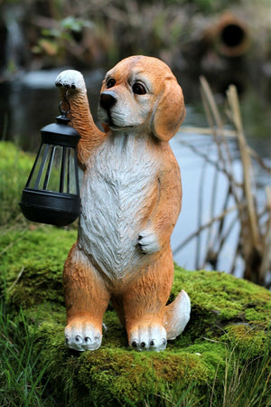 Solar Garden Puppy Dog with Lantern