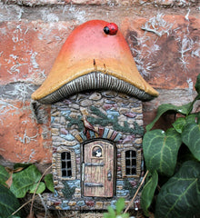 Mushroom Fairy Door with Opening and Closing Door