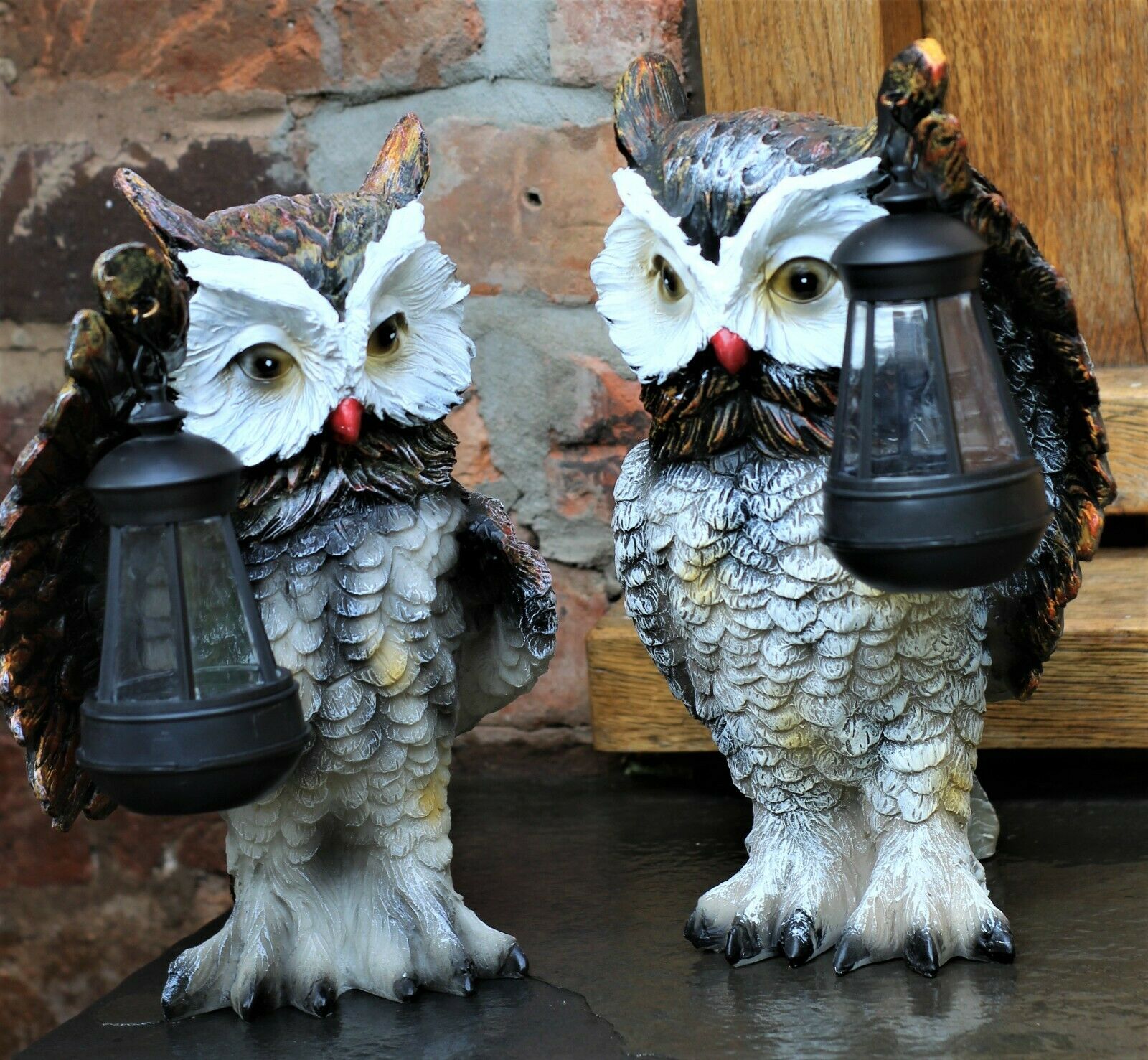 Garden Ornament Solar Owl with Lantern