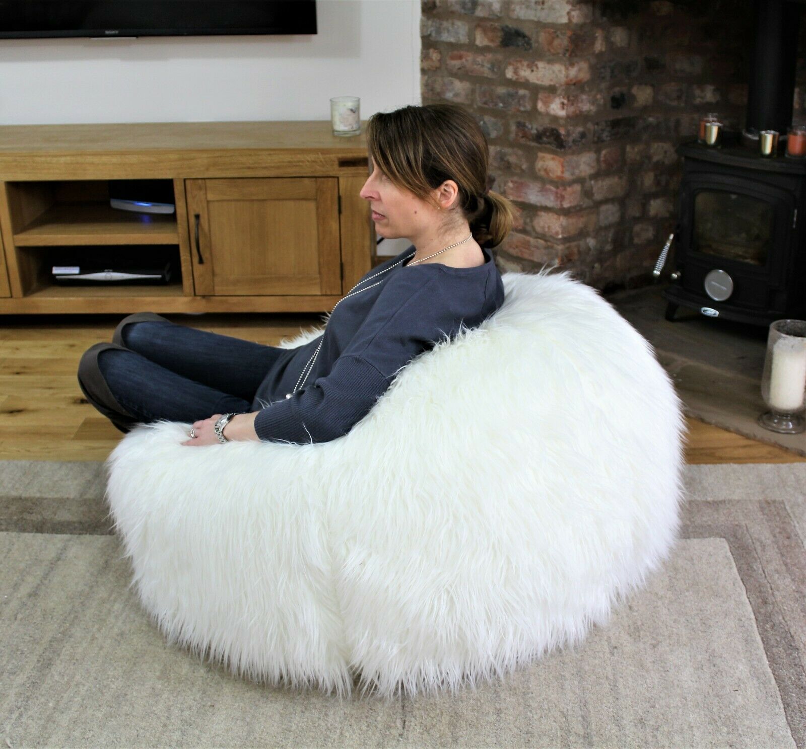 Faux Fur Beanbag Chair