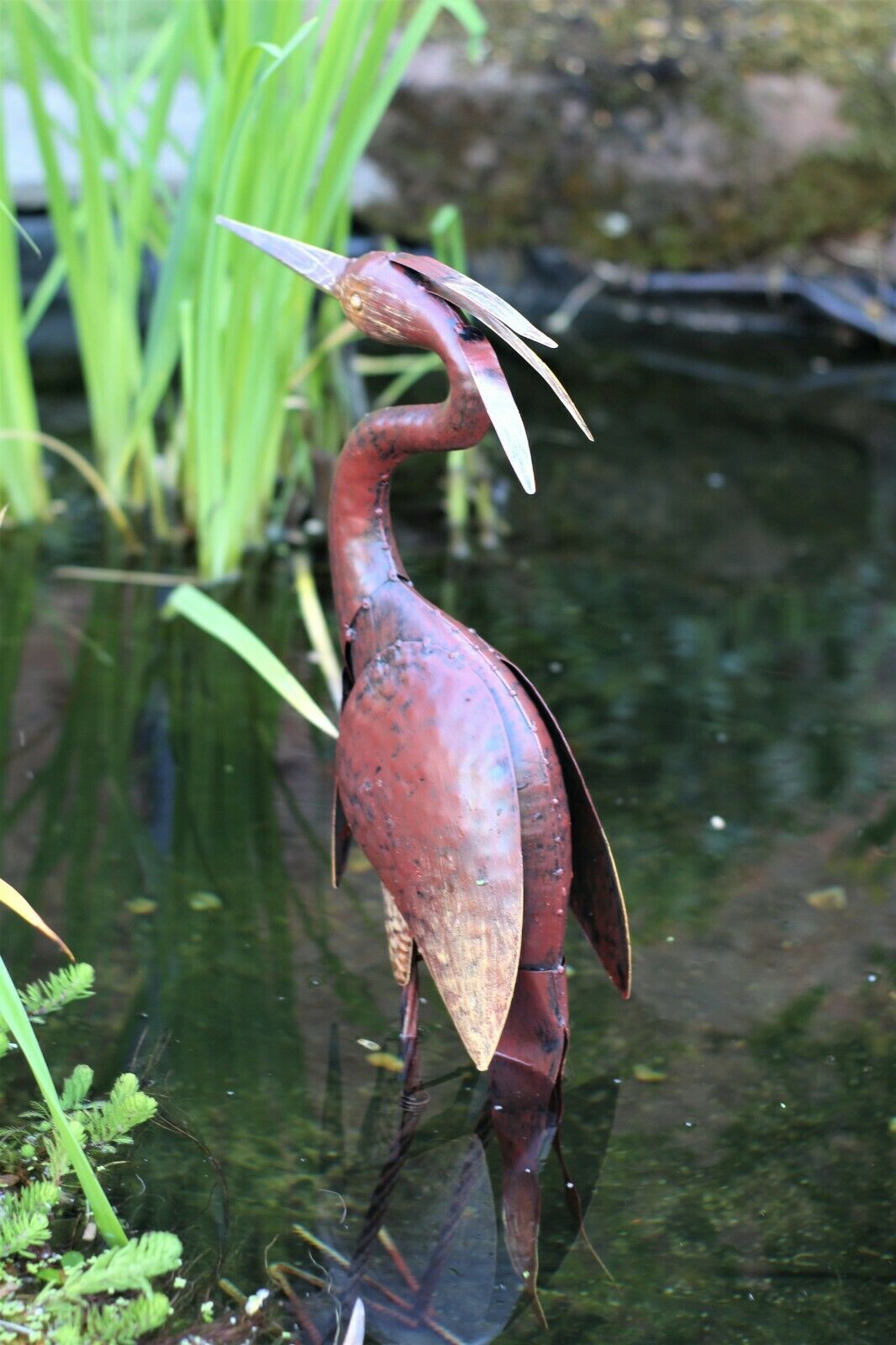 Metal Heron Garden Ornament