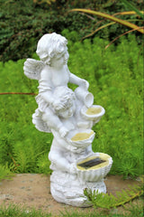 Solar Cherub Water Effect Garden Ornament