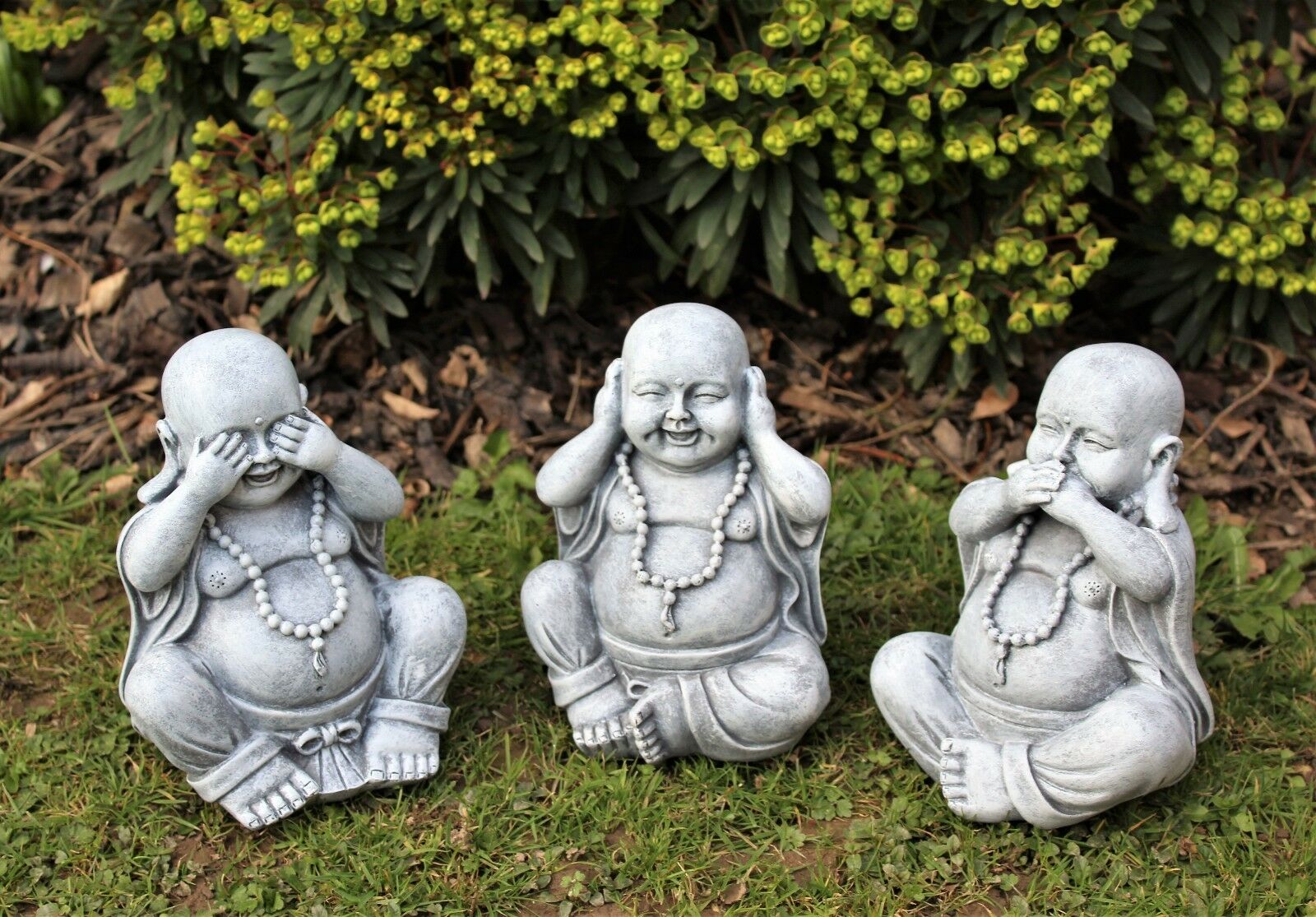 3 Wise Laughing Buddha - See no evil, Speak no evil, Hear no evil