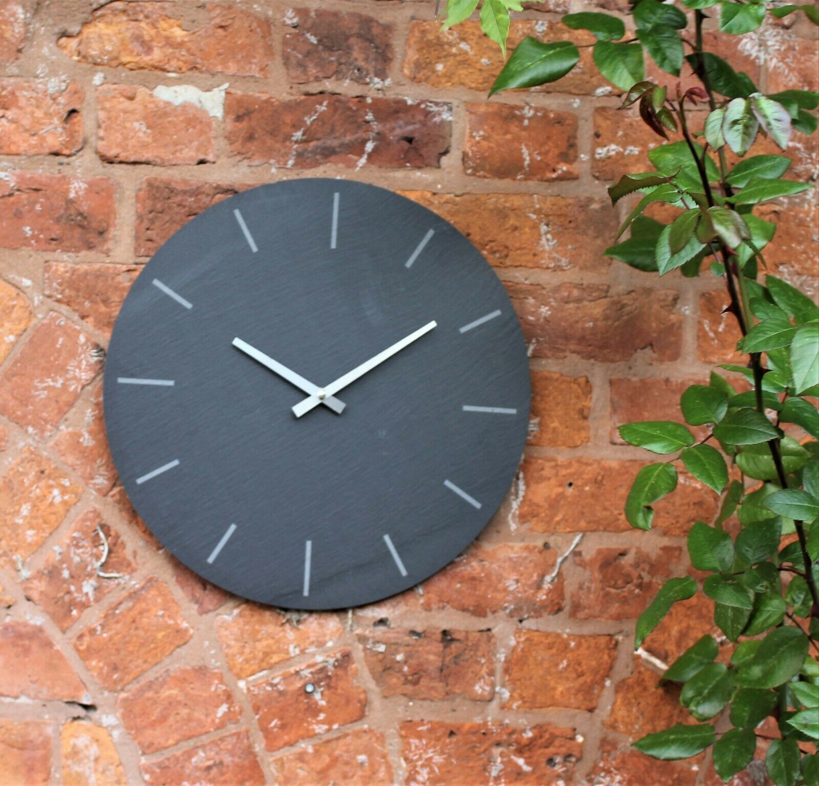 Black Slate & Silver Simplistic Wall Clock