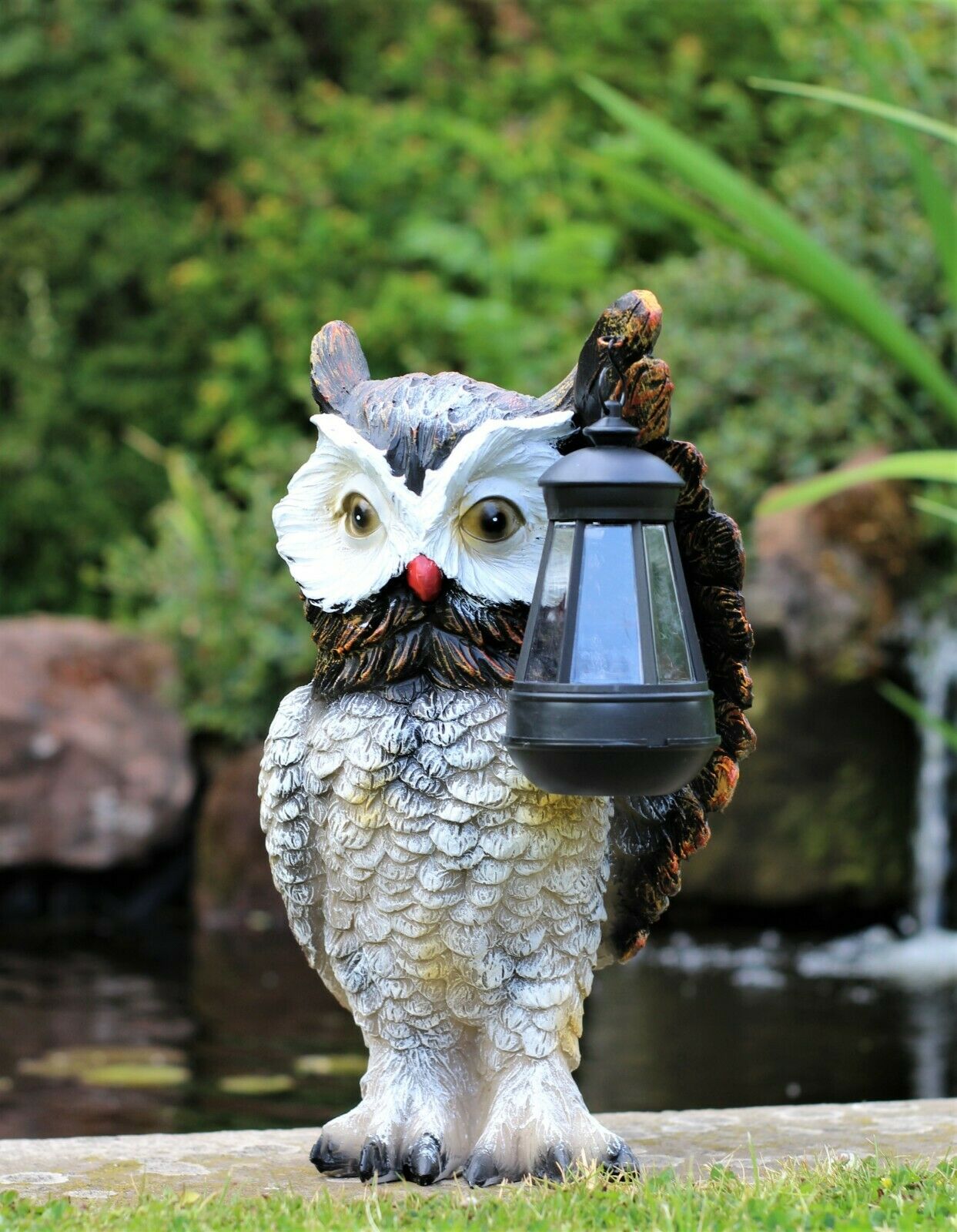 Garden Ornament Solar Owl with Lantern