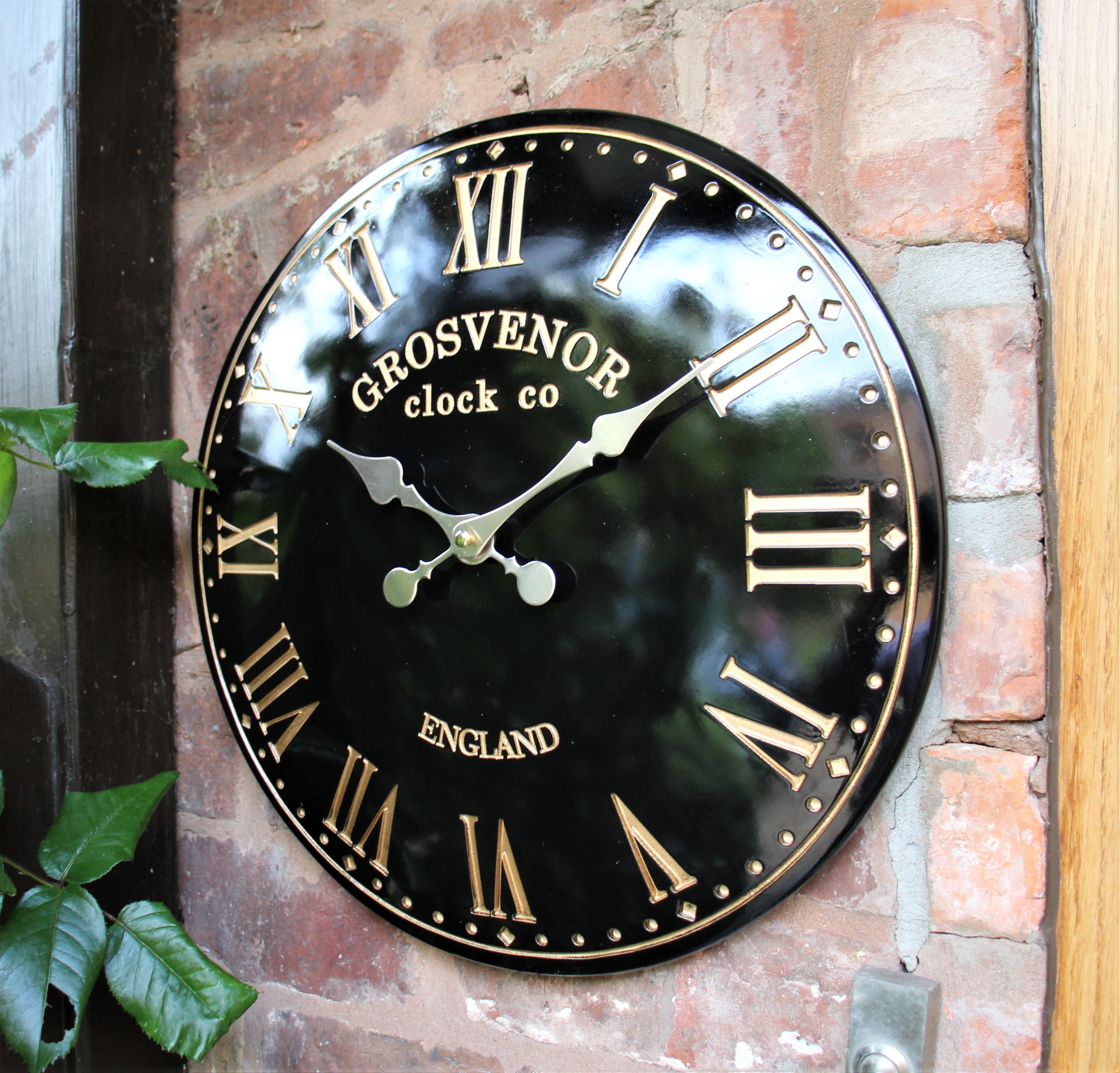 Black Indoor & Outdoor Hand Painted Wall Clock