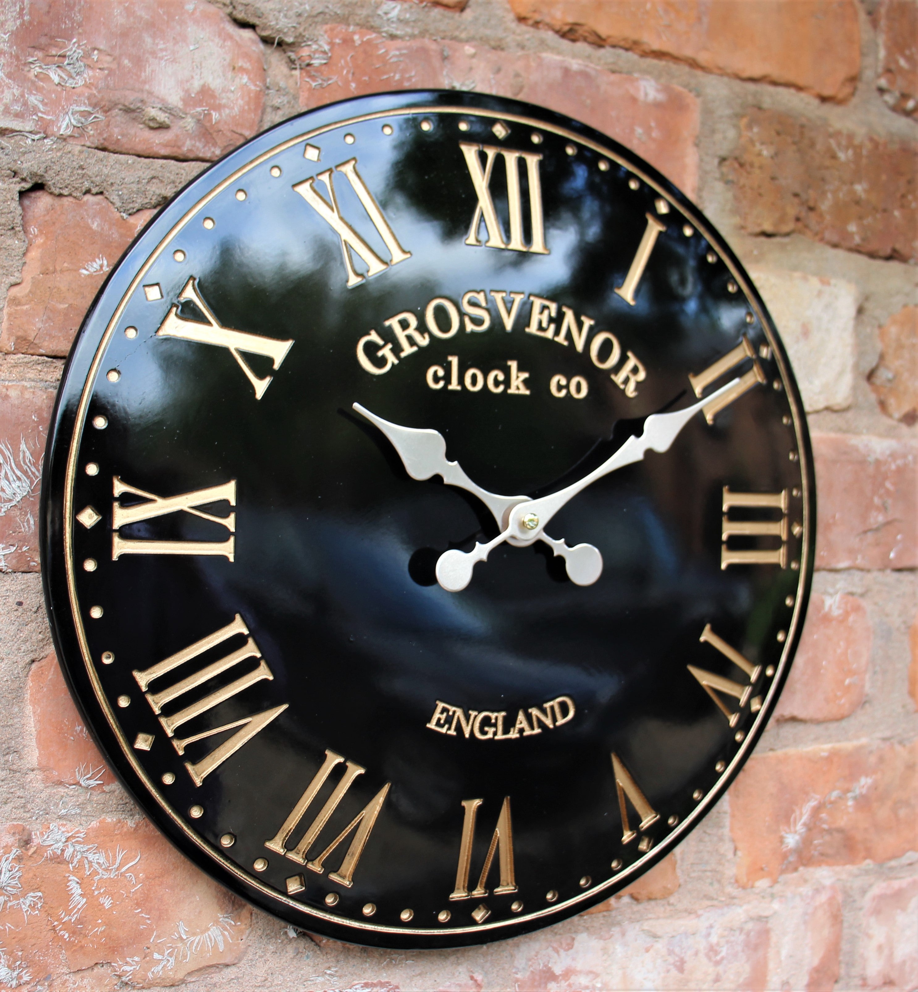 Black Indoor & Outdoor Hand Painted Wall Clock