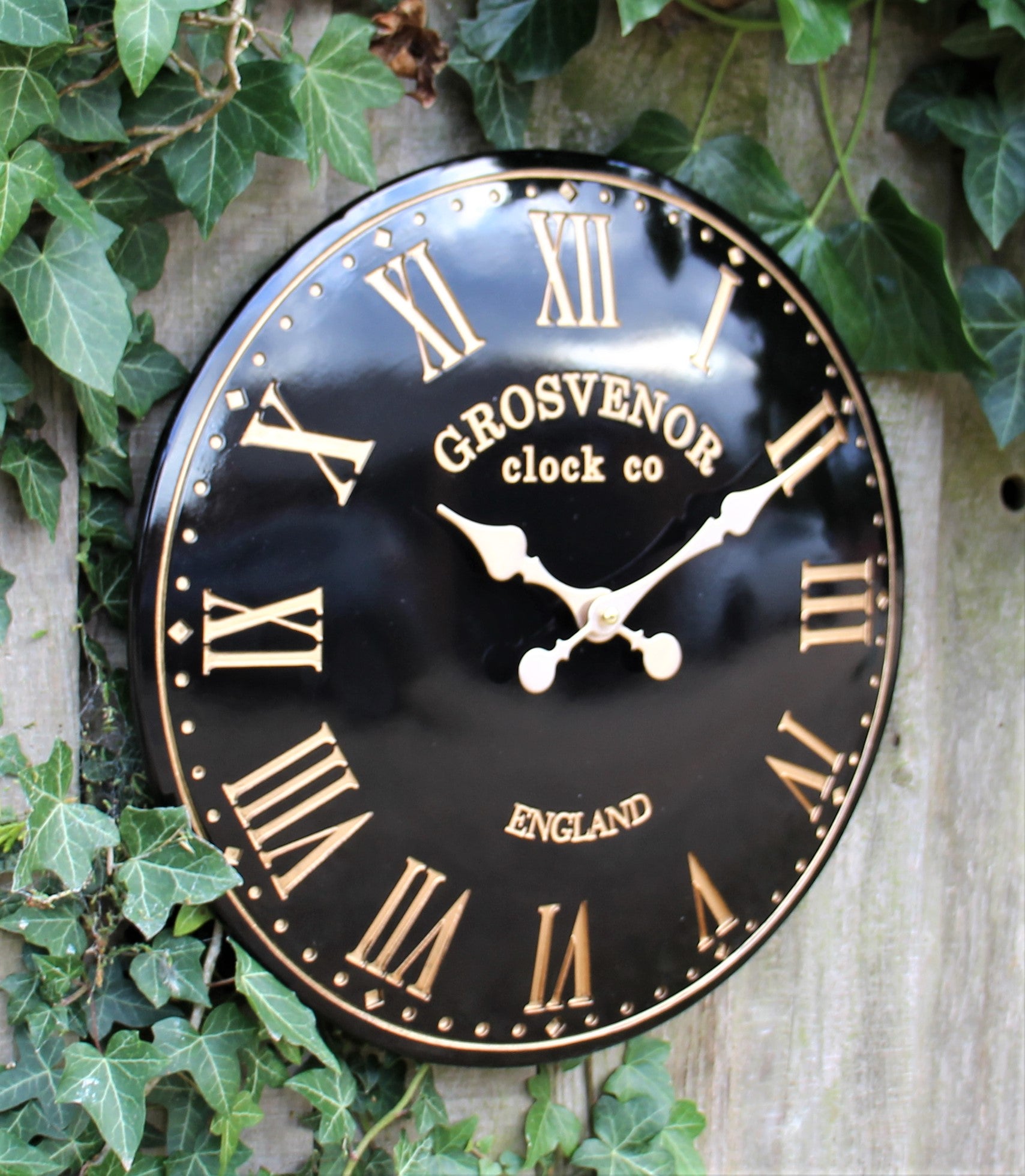 Black Indoor & Outdoor Hand Painted Wall Clock