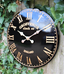 Black Indoor & Outdoor Hand Painted Wall Clock