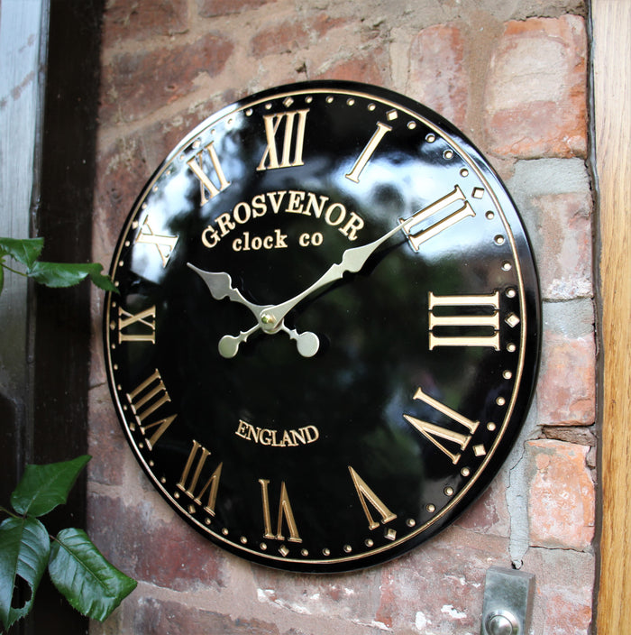 Black Indoor & Outdoor Hand Painted Wall Clock