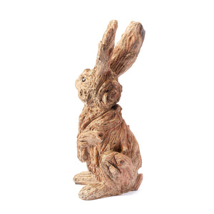 Outdoor / Indoor Garden Rabbit Hare Sculpture Wood effect Ornament