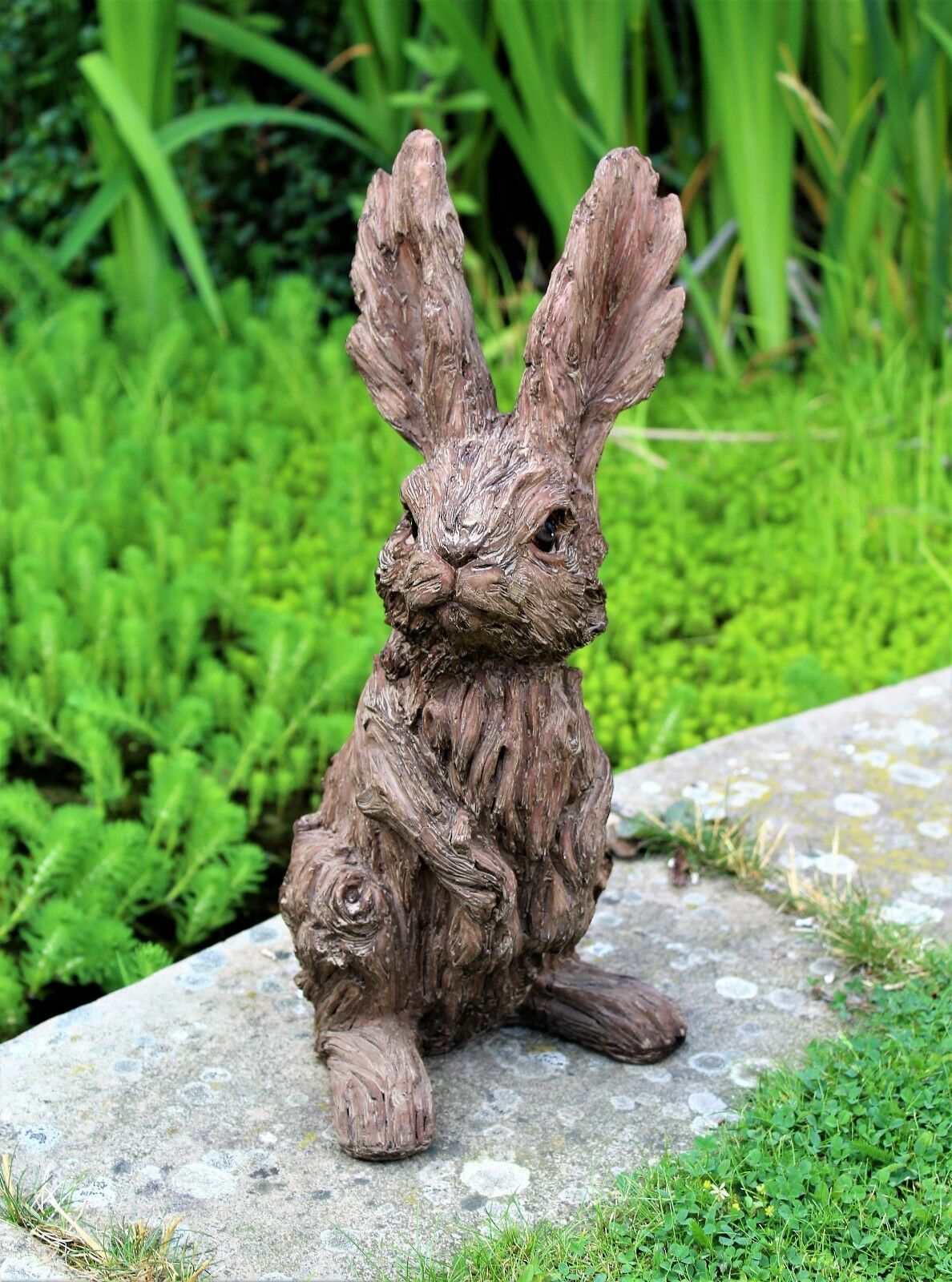 Outdoor / Indoor Garden Rabbit Hare Sculpture Wood effect Ornament