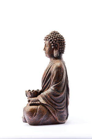 Large Solar Powered Sitting Buddha