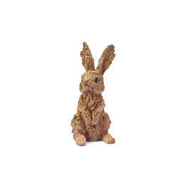 Wild Hare Garden Ornament - Wood Effect